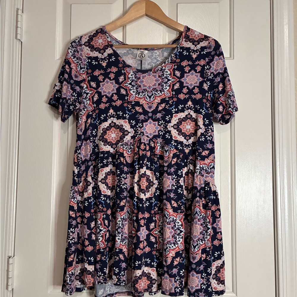 Agnes & Dora Navy and Pink Floral Blouse